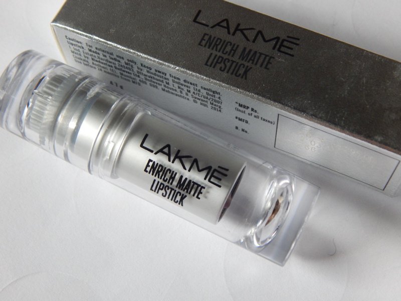 Lakme Enrich Matte Lipstick RM 17 outer packaging