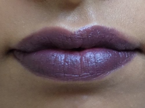 MAC Smoked Purple Lipstick lip swatch.
