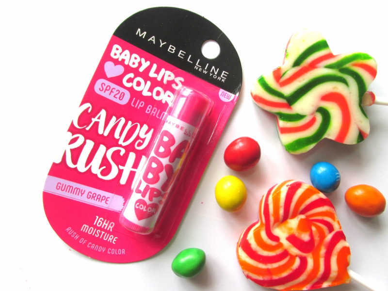 Maybelline Baby Lips Color Candy Rush Lip Balm Gummy Grape Review Packaging