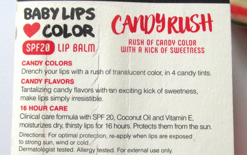 Maybelline Baby Lips Color Candy Rush Lip Balm Watermelon Pop Review Description