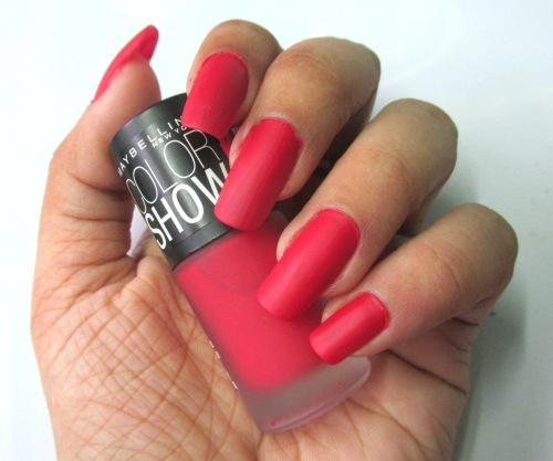 Maybelline Color Show Bright Matte and Party Girl Nail Polishes Review Brilliant Red