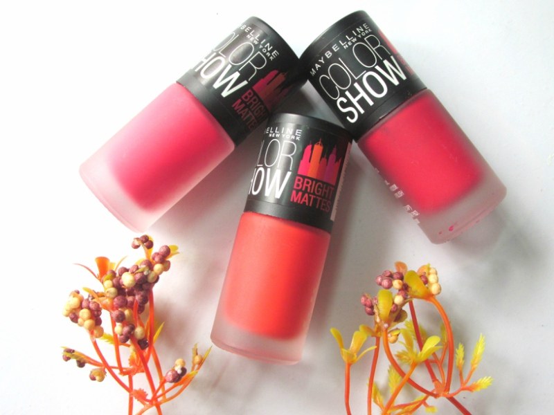 Maybelline Color Show Bright Matte and Party Girl Nail Polishes Review Matte