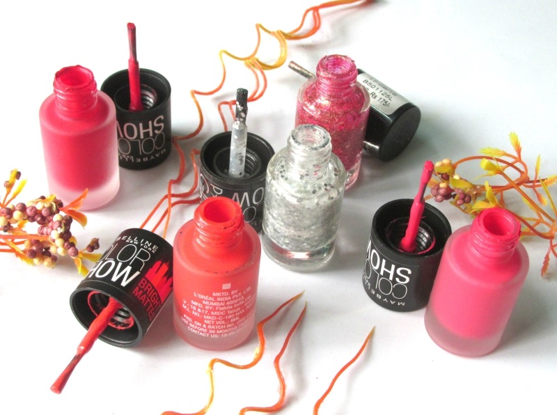 Maybelline Color Show Bright Matte and Party Girl Nail Polishes Review Open Nail Paints