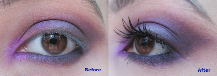 Maybelline Volum Express The Colossal Big Shot Waterproof Mascara before and after