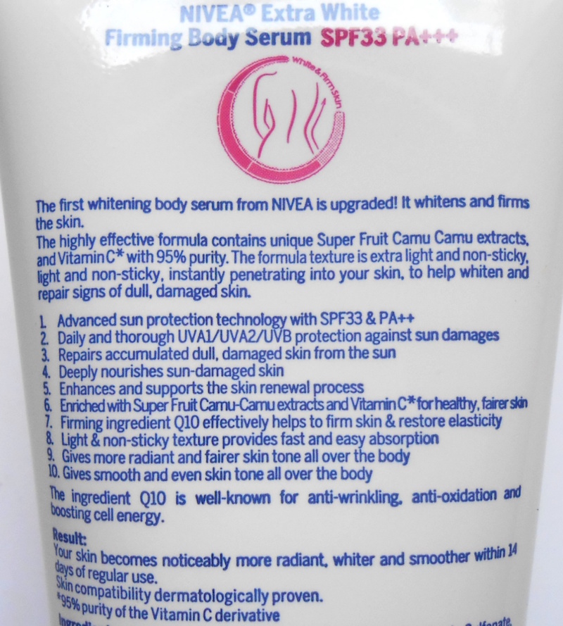 Nivea Extra White Firming Body Serum product details