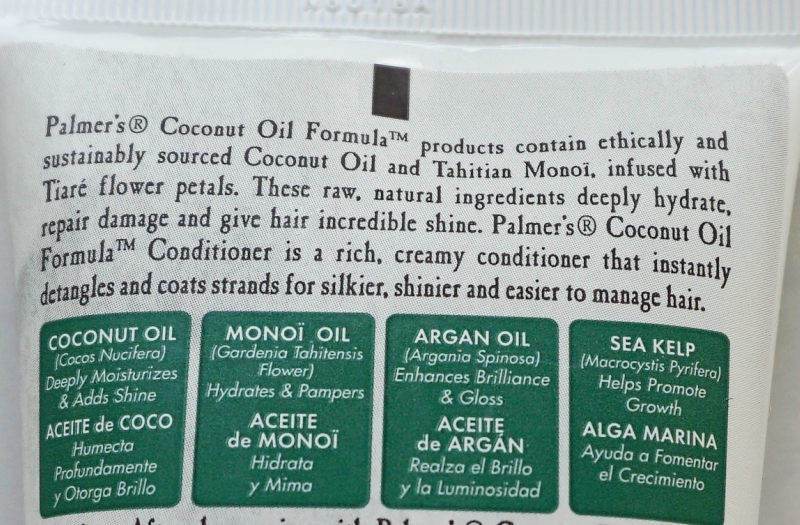 Palmer's Coconut Oil Formula Repairing Conditioner Review Back two