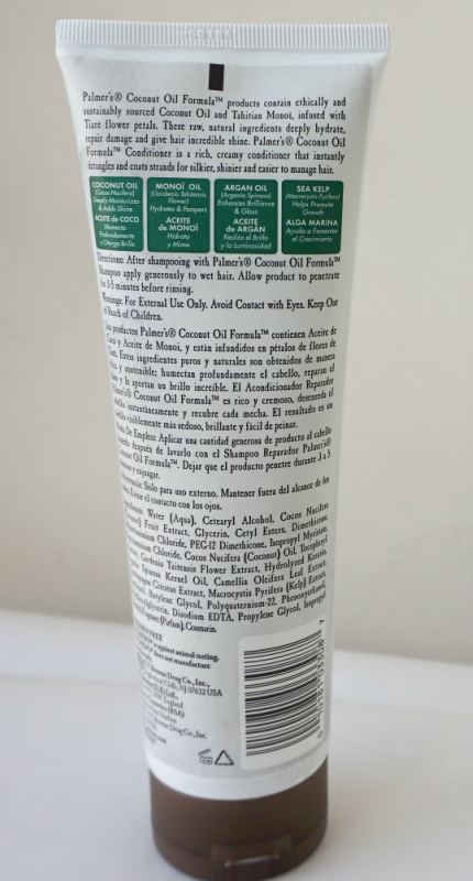 Palmer's Coconut Oil Formula Repairing Conditioner Review Packaging Back