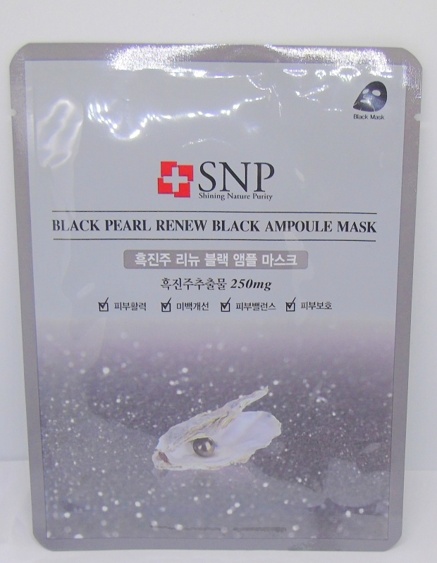 SNP Black Pearl Renew Black Ampoule Mask Review Packaging