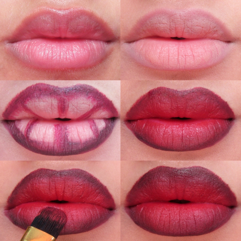 Step by Step Lip Makeup Tutorial 3 Different Gradient Lips Tutorial Red and Wine