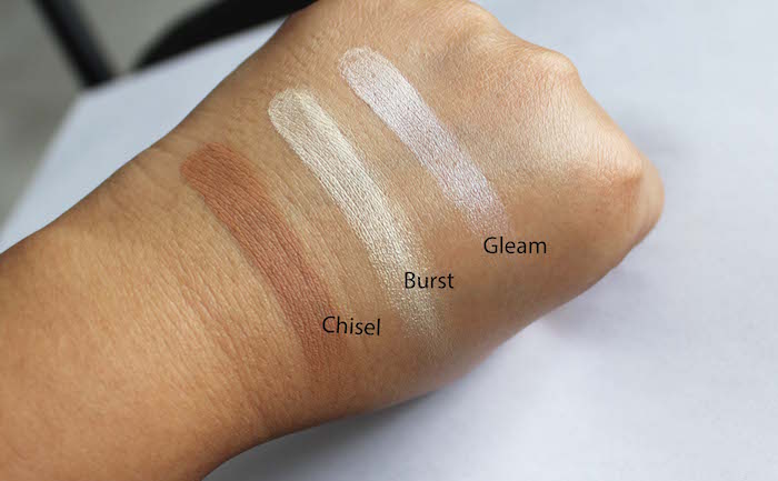 Tarte Tarteist Pro Glow to Go Highlight and Contour Palette swatches on hand
