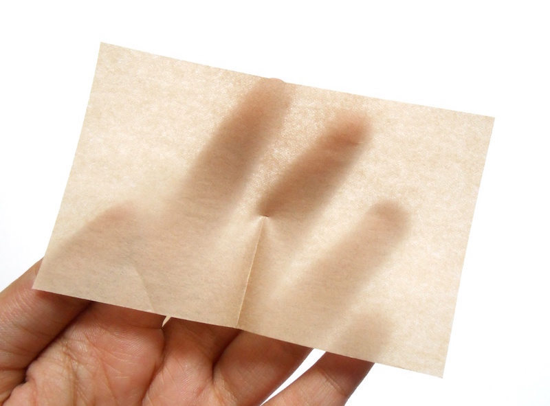 The Face Shop Oil Blotting Paper in hand