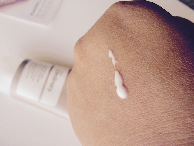 The Ordinary Azelaic Acid Suspension swatch on hand