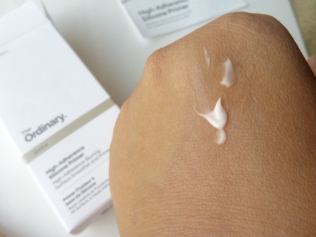 The Ordinary High Adherence Silicone Primer swatch on hand