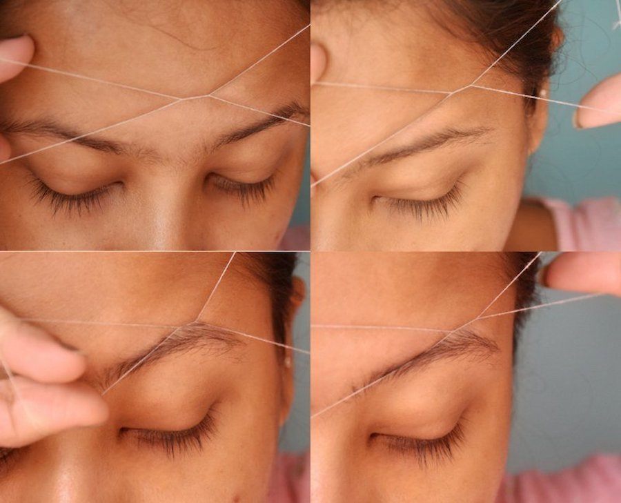 how to do eyebrow threading at home