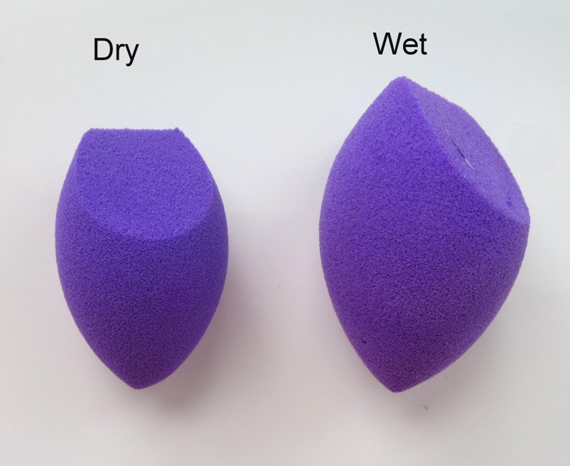 Real Techniques 2 Miracle Mini Eraser Sponges size difference when wet